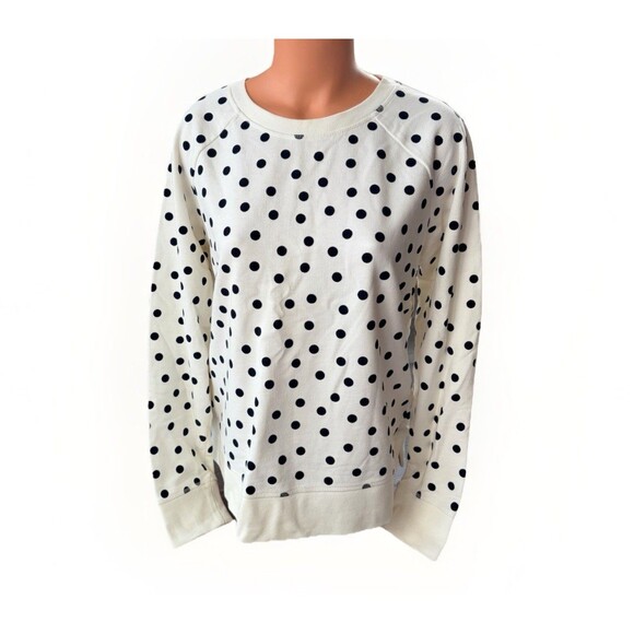 Boden Polka Dot Sweatshirt Size M Ivory Sweater - Picture 1 of 6